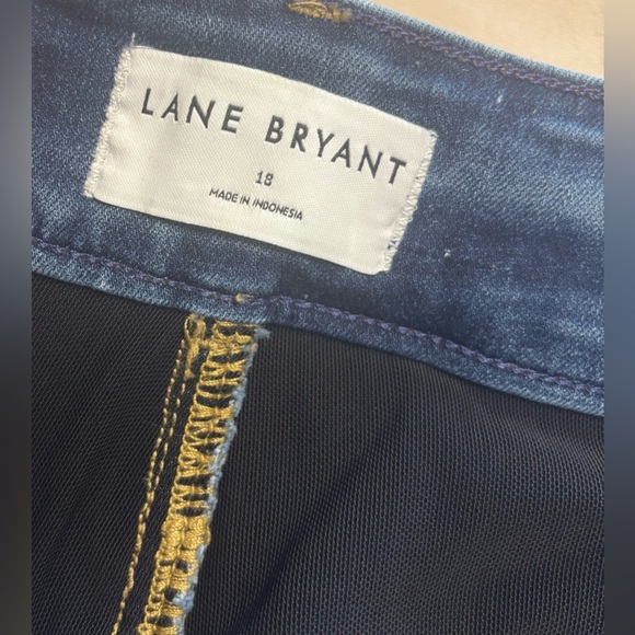 Lane Bryant Blue Dark Wash High Rise Tighter Tummy Flare Jeans Women's 18 READ - Picture 3 of 16